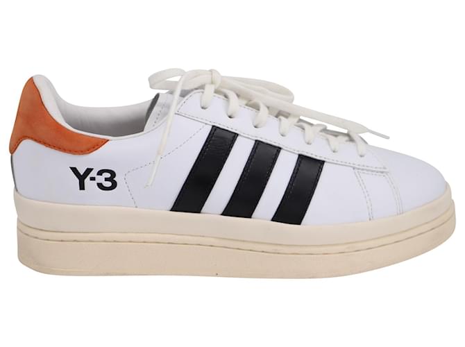 Y3 Y-3 Sneakers basse Hicho in nero, Bianco, pelle rossa  ref.577865