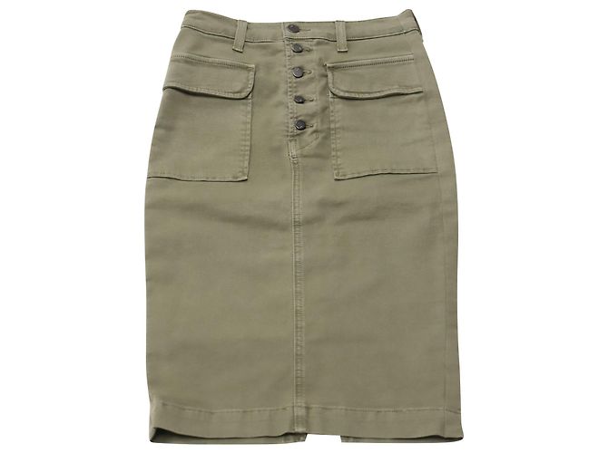 Saia Jeans Lápis J Brand em Algodão Marrom