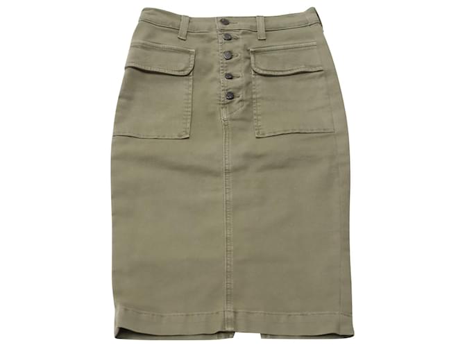 J Brand Pencil Denim Skirt in Brown Cotton  ref.577885