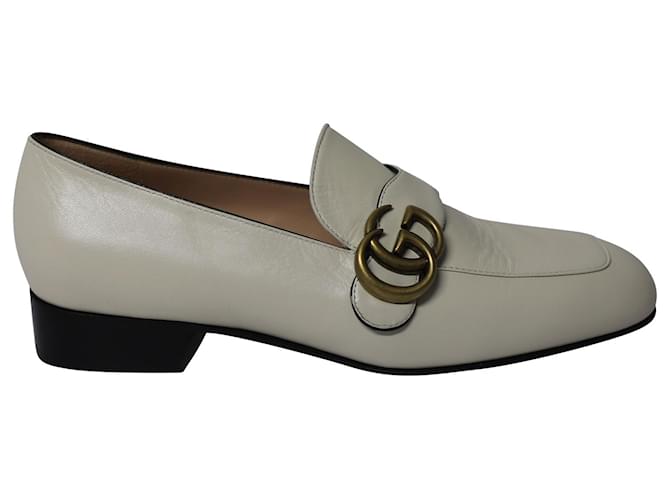 Gucci Classic Double G Loafers in White Leather  ref.578002