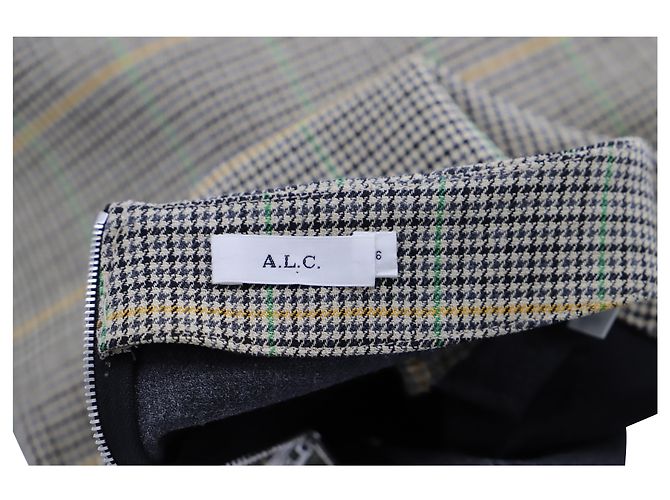 A.L.C BEIM.l.C Karierter Minirock aus beigefarbenem Polyester