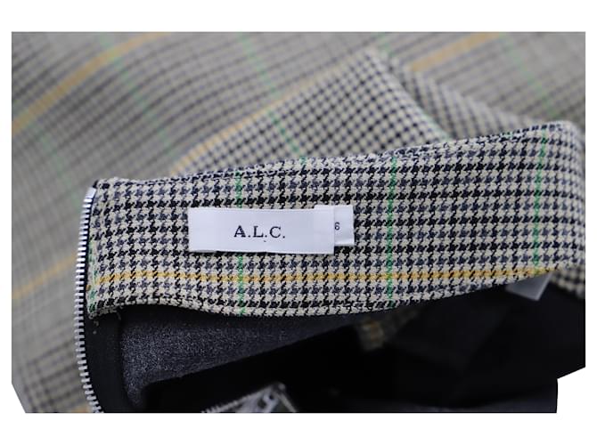 a.l.C Plaid Mini Skirt in Beige Polyester  ref.578100
