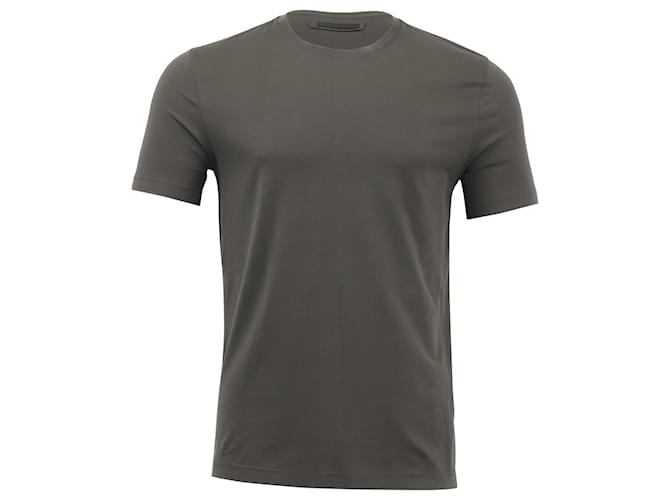Camiseta elástica Prada de algodón gris  ref.578201