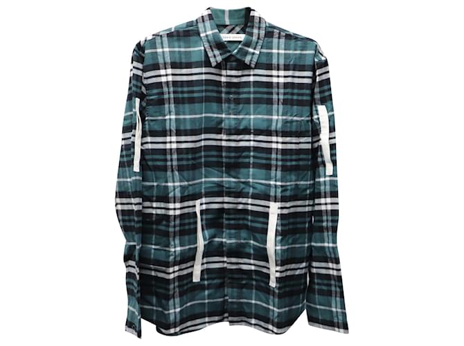 Autre Marque Craig Green Tape Appliqué Plaid Button Front Shirt en coton multicolore  ref.578222