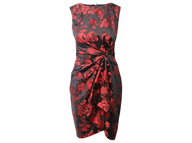 Jason Wu Draped Floral Print Sleeveless Dress in Black Polyester  ref.578254
