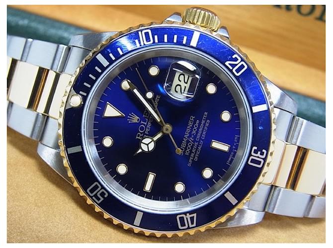 ROLEX Submariner date blue( VIOLET) réf.16613 E series Mens Steel  ref.578328