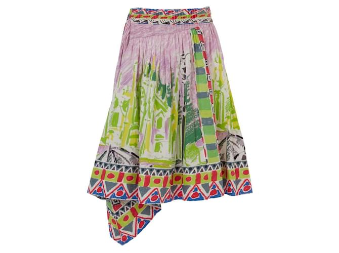 Prada Multicolored Printed Knee-length Skirt Multiple colors Cotton  ref.578364