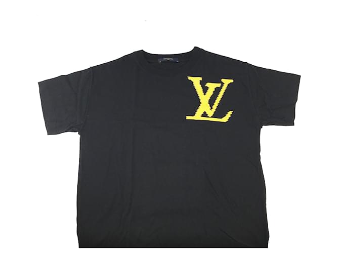 Louis Vuitton Black Lv Logo Oversize Tee Shirt ref.578438 - Joli