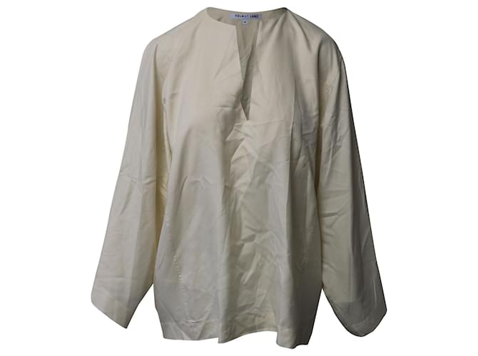 Blusa tipo túnica con mangas acampanadas en seda blanca de Helmut Lang Blanco  ref.578476