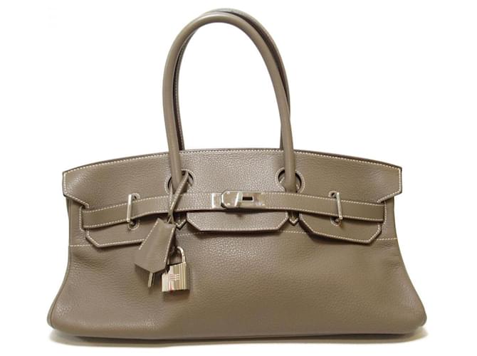 Hermès HERMES BIRKIN Bege Couro  ref.578518