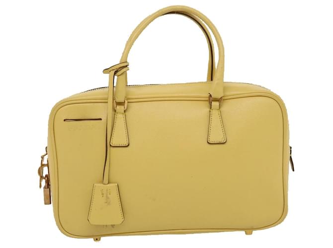 Prada Saffiano Yellow Leather  ref.578799