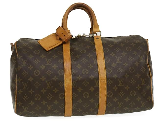 Louis Vuitton Keepall Bandouliere 45 Brown Cloth  ref.578961