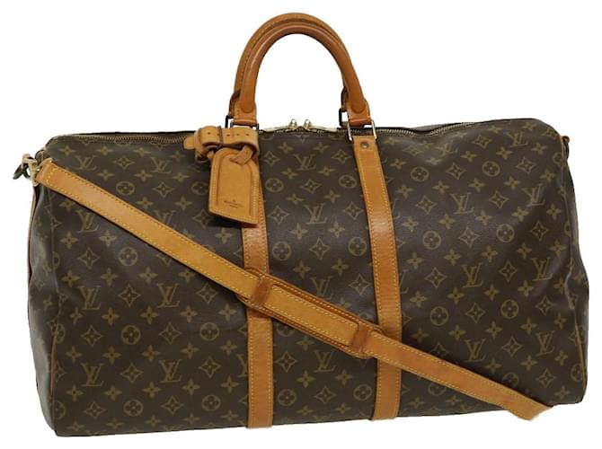 Louis Vuitton Keepall Bandouliere 55 Brown Cloth  ref.578976