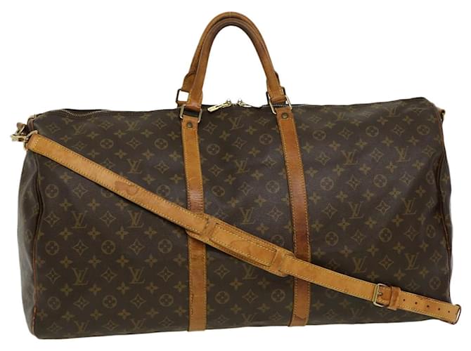 Louis Vuitton Keepall Bandoulière 60 Brown Cloth  ref.578990