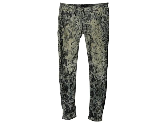 Isabel Marant Snakeskin Pattern Straight Long Trousers in Multicolor Cotton Multiple colors  ref.579168