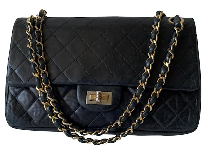 2.55 Chanel Handbags Black Leather  ref.579233