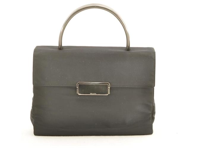 PRADA Hand Bag Nylon Black Auth 11039  ref.579680