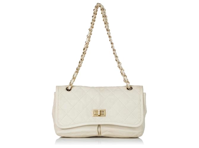 Borsa a tracolla Chanel Timeless Reissue bianca Bianco Pelle  ref.579854
