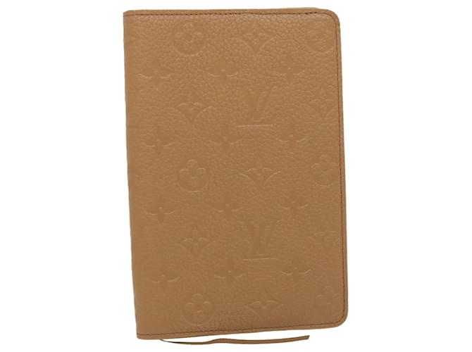 LOUIS VUITTON Monogram Note Cover Leather Beige GI0676 LV Auth 29639EN  ref.580070