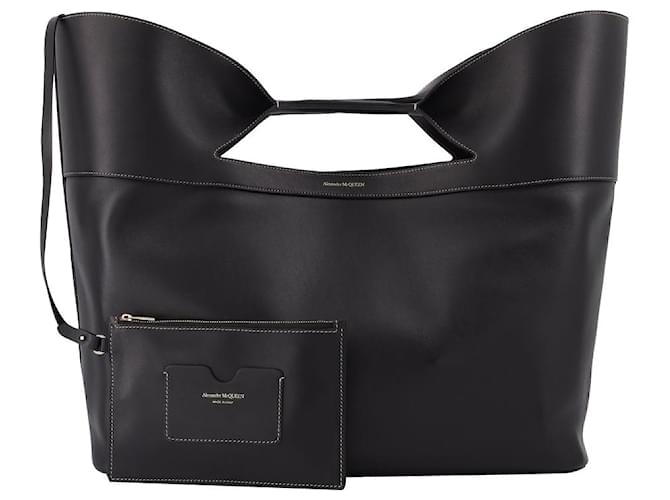 Alexander Mcqueen The Bow Large Bag in Black Leather  ref.580245