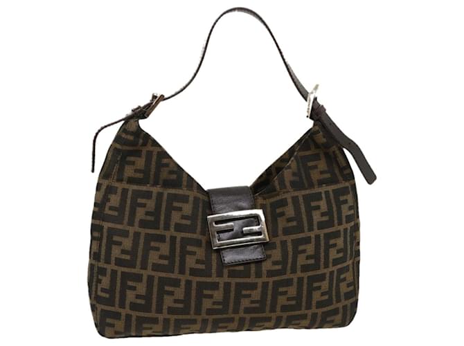 Fendi Mamma Baguette Castaño Lienzo  ref.580552