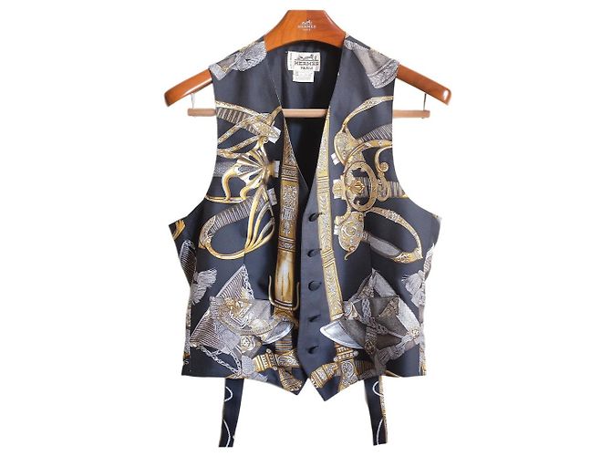 Gilet in seta uomo Hermès Nero