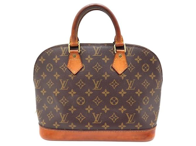 LOUIS VUITTON ALMA HANDTASCHE PM M53151 CANVAS HANDTASCHE MONOGRAMM CANVAS Braun Leder  ref.580599