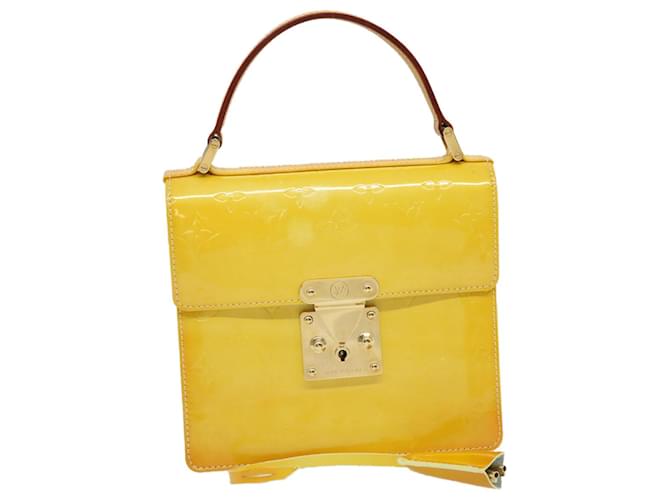 LOUIS VUITTON Monogram Vernis Spring street Hand Bag Yellow M91068