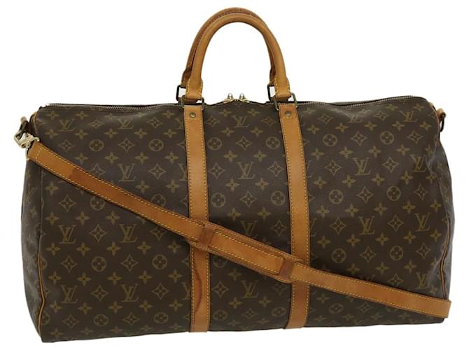Louis Vuitton Monogram Keepall Bandouliere55 Boston Bag M41414 LV Auth jk1560 Cloth  ref.580916