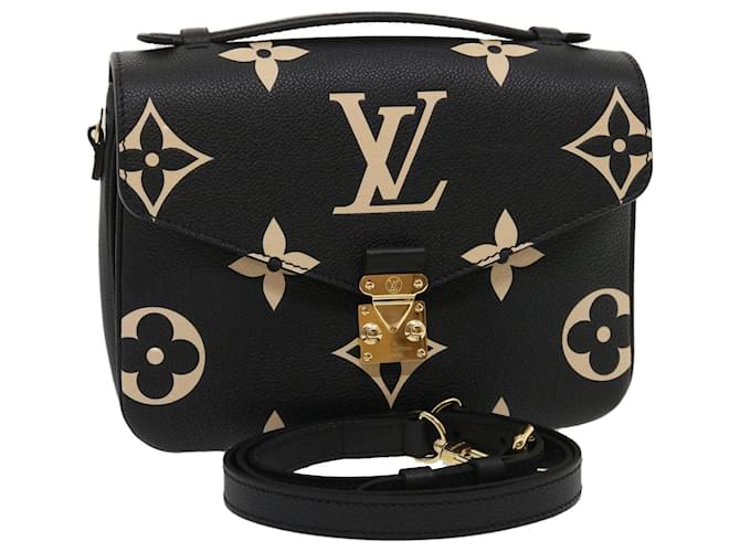 LOUIS VUITTON Empreinte Pochette Metis MM Sac à main 2Façon Noir M45773 Auth ni329A Beige  ref.580951