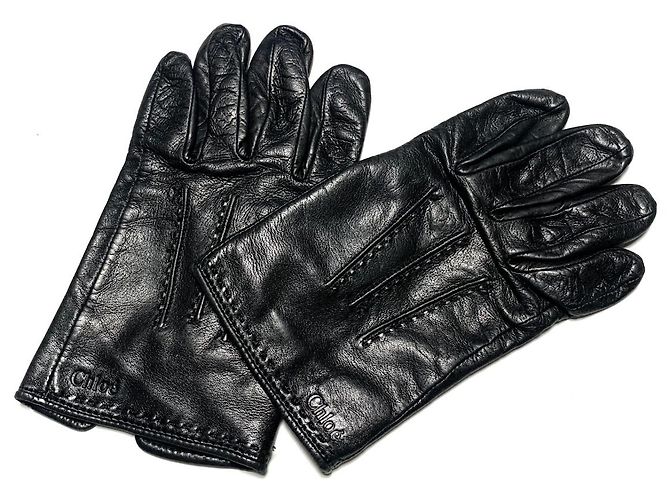 Chloé Chloe Handschuhe Schwarz Leder