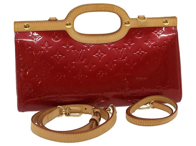 LOUIS VUITTON LV Roxbury Drive Handbag Shoulder Bag M91987 Vernis Red Bean