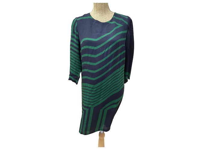 Stella Mc Cartney Abito in seta Stella McCartney Verde Blu Navy