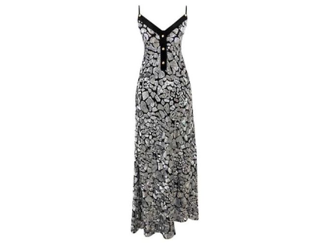 Daniele Carlotta Midikleid Silber Polyester Größe 40