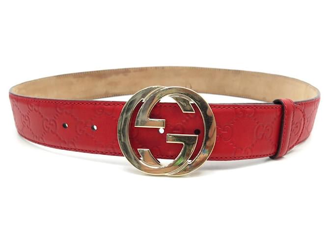Red Monogram Leather Belt
