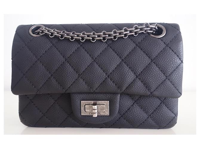 Chanel Bag 2.55 Matte Black Leather  ref.581707