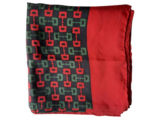 Gucci Silk scarves Black Red Green  ref.581718