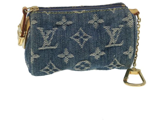 LOUIS VUITTON Monogram Denim Trousse Speedy Pouch Blue M95082 LV Auth pt1033
