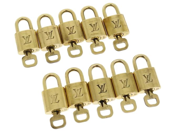 Louis Vuitton Vorhängeschloss 10Set Gold Tone LV Auth jk1307 Metall  ref.583281