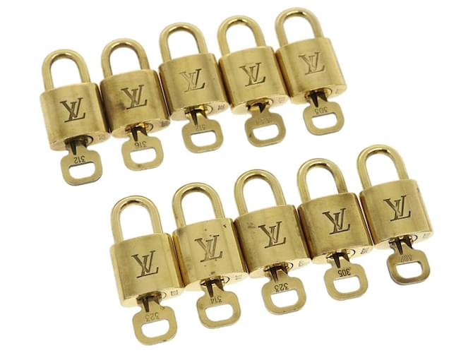 Louis Vuitton Vorhängeschloss 10Set Gold Tone LV Auth jk1146 Metall  ref.583283