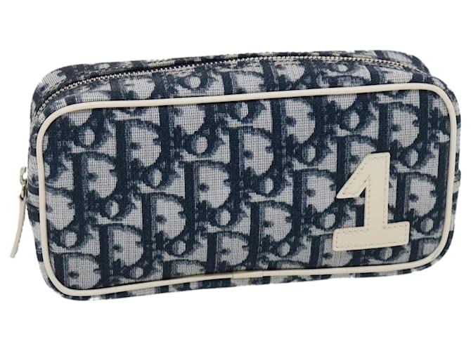 Christian Dior Trotter Canvas Pouch Navy Auth rd2053 Navy blue  ref.583573