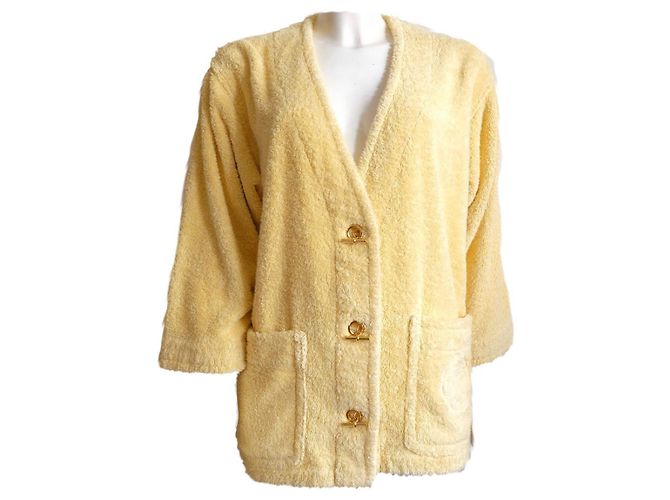 Chaqueta de playa en algodón esponja amarilla Hermès Amarillo