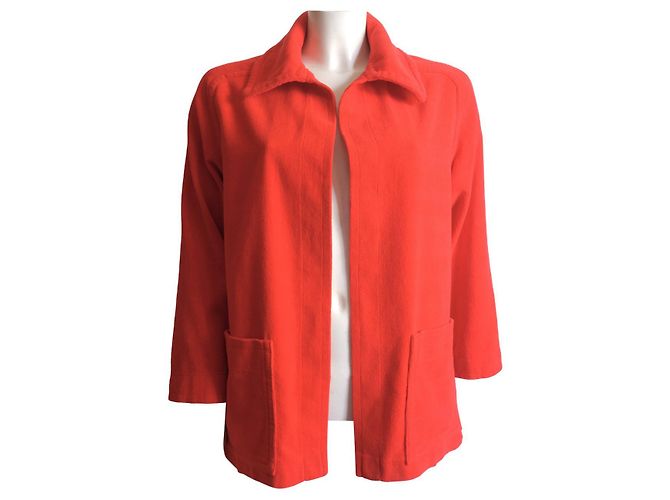 Chaqueta Hermès roja de chenilla de algodón bordada