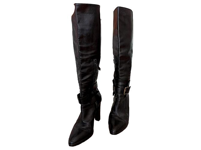 Hermès Leather Boots Black