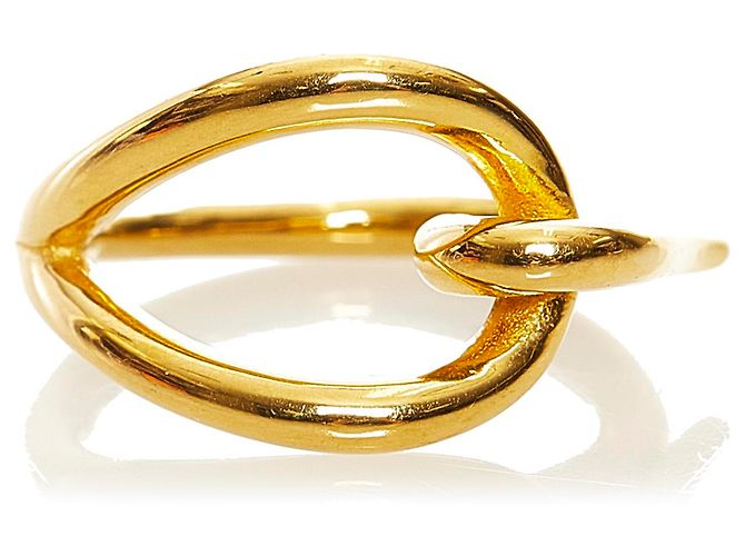 Hermès Hermes Gold Jumbo Hook Scarf Ring Golden