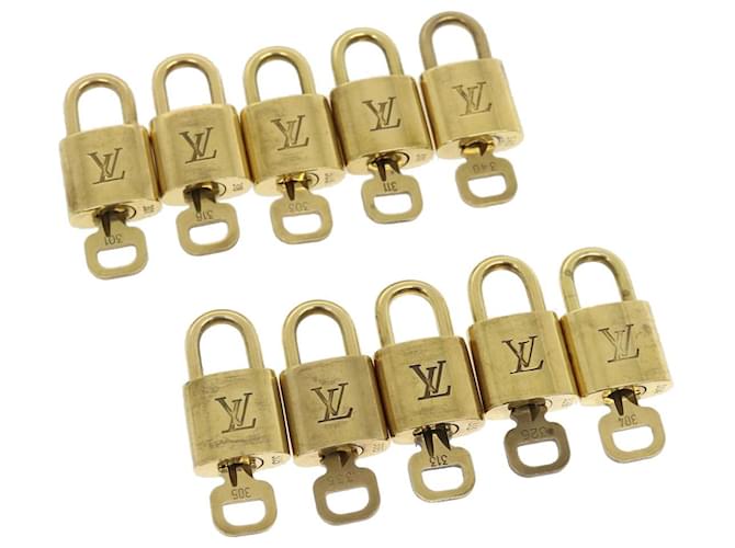 Louis Vuitton Vorhängeschloss 10Set Gold Tone LV Auth jk1147 Metall  ref.584490