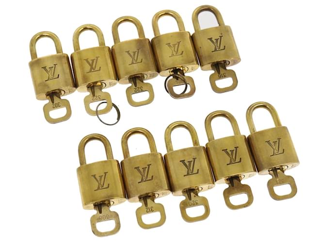 Cadeado Louis Vuitton 10definir Gold Tone LV Auth ki1957 Metal  ref.584491