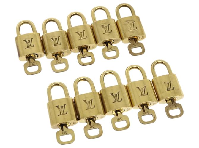 Louis Vuitton Vorhängeschloss 10Set Gold Tone LV Auth nh604 Metall  ref.584492