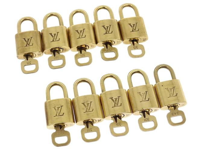 Louis Vuitton padlock 10set Gold Tone LV Auth nh603 Metal  ref.584494