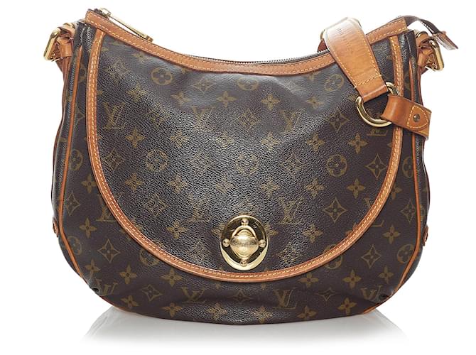 Twist Louis Vuitton Brown Monogram Tulum GM Leather Cloth ref